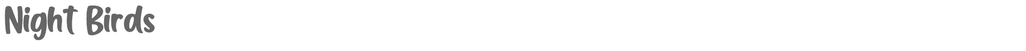 Sample characters Night Birds Font